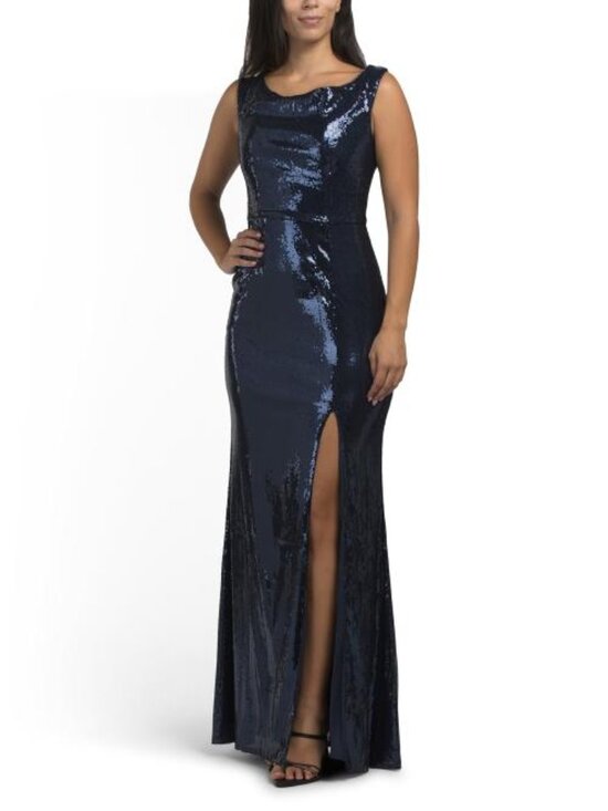 Galina Signature Dresses & Skirts - GALINA SIGNATURE Asymetrical Sequin Top Gown